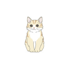 Obraz premium Vector illustrations of cat different breeds set, cute pet animals, lovely kitten on white background in flat style design.