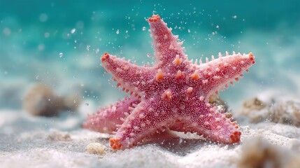 Bubblegum pink sea star playful and dynamic for social media content