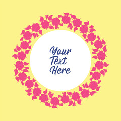 Decorative Wreath with Flowers Frame, Fower round frame