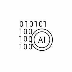 ai binary code icon sign vector