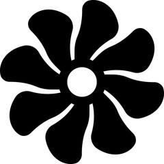 The image displays of simple stylized icon flower and geometric shapes likely part of turbines and vector illustration or graphic design. commonly used for creating logos patterns decorative element
