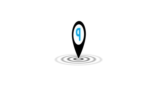 Icon of payed parking location, icon of parking location animation and radio waves .