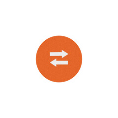 Obraz premium Orange circle with two white arrows indicating exchange