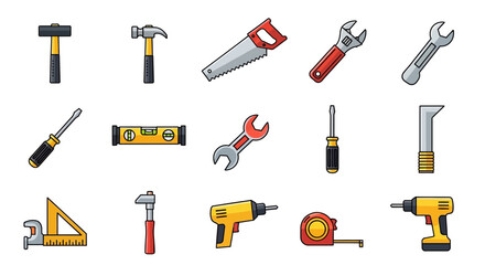 Obraz premium Collection of Various Hand Tools and Power Tools