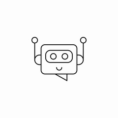 chatbot robot face icon sign vector