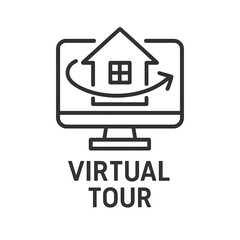 Fototapeta premium Real estate agency Virtual Tour icon transparent background