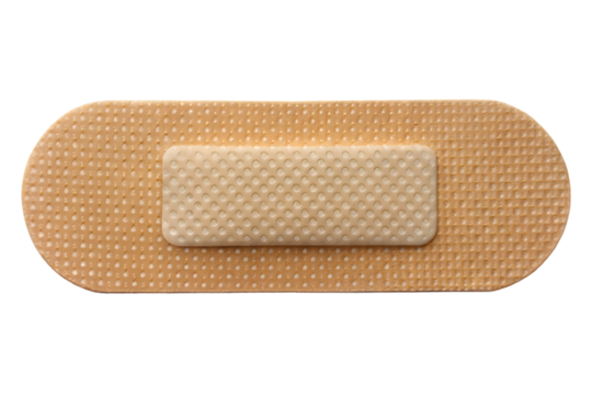 Beige sticking plaster isolated on transparent background