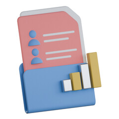 HR analytics chart 3d icon colorful design