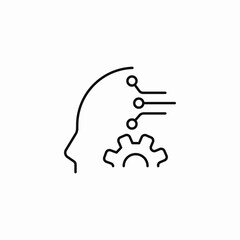 human mind gear icon sign vector