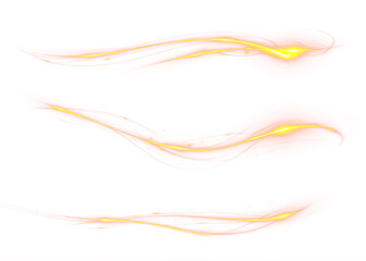 Abstract, curve, wave, yellow, line — stylish glossy PNG element with elegant twist. PNG Overlay on transparent background for tech visuals, flowing motion effects, or luxury design accents.