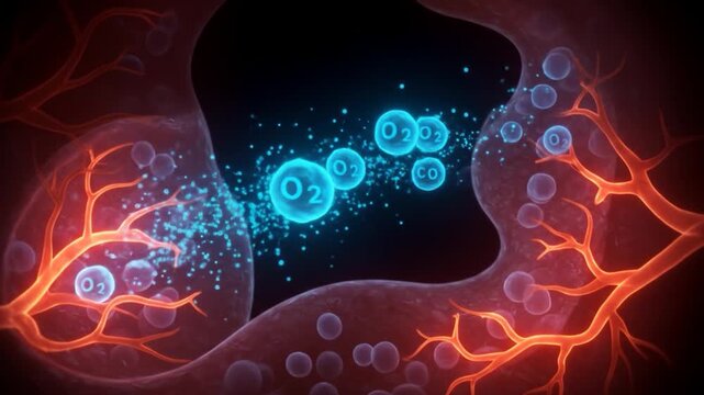 Cellular Respiration: Oxygen and Carbon Dioxide Exchange Animation