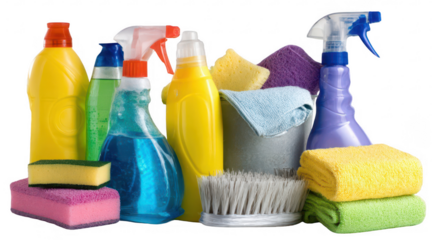 Colorful cleaning supplies (2)