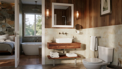 modern bathroom interior with sink