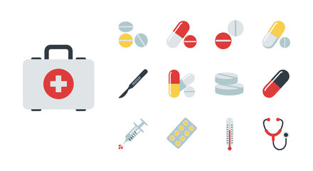Medical Icons Set for Healthcare and Medicine