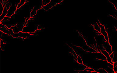 Black background with bright red anime lightning on deep black background.