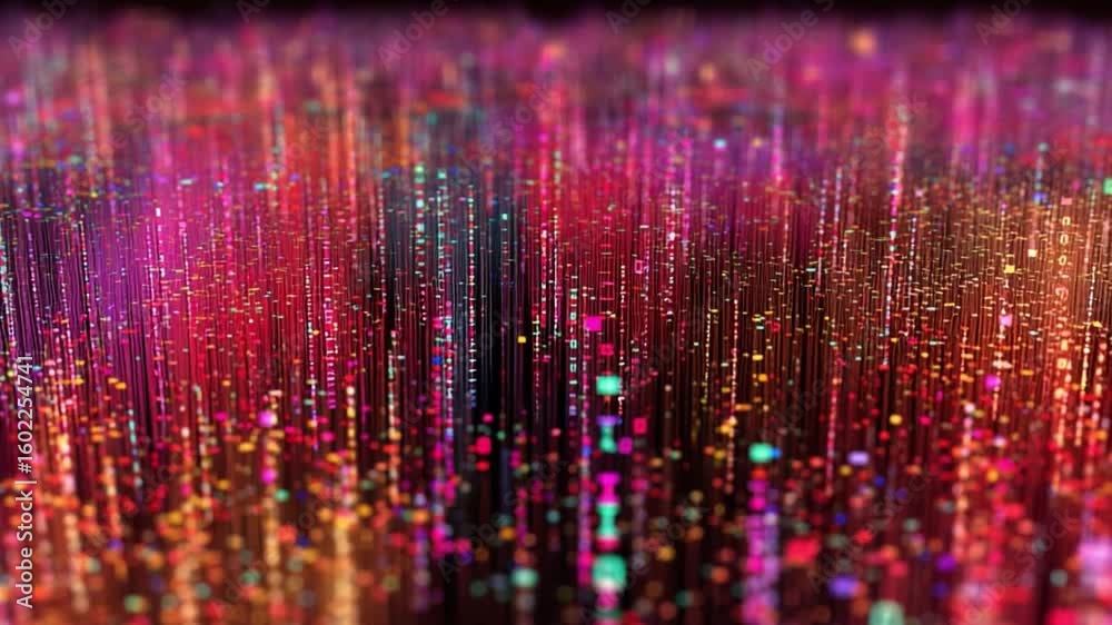 Poster data stream: immerse yourself in a captivating display of vibrant data streams, showcasing a dynamic