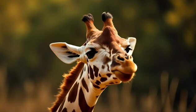Giraffe laughing with quiet grunts