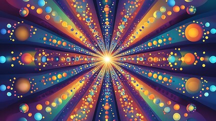 Abstract colorful starburst background with glowing light and festive vector design