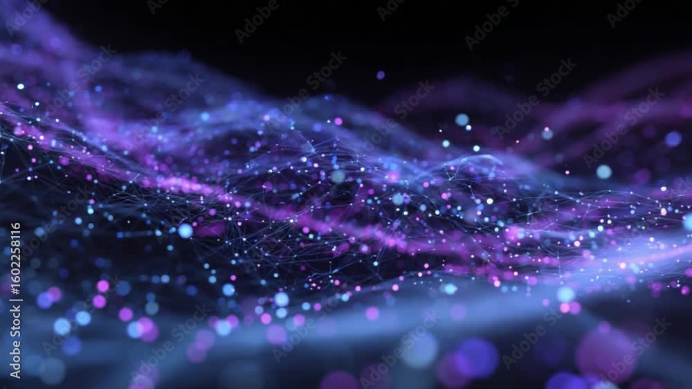 Poster abstract network universe: a captivating display of interconnected nodes and flowing lines, evoking 