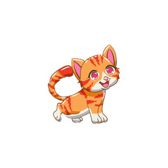 Vector illustrations of cat different breeds set, cute pet animals, lovely kitten on white background in flat style design.