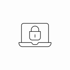 laptop security locked icon sign vector