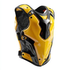 Naklejka premium Protective Yellow and Black Motocross Chest Protector Gear for Extreme Sports Safety