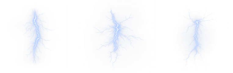 Blue, thunder, energy, lightning — bright electric circle PNG. Realistic glowing light spark PNG Overlay for transparent photo or design background with natural or sci-fi theme.