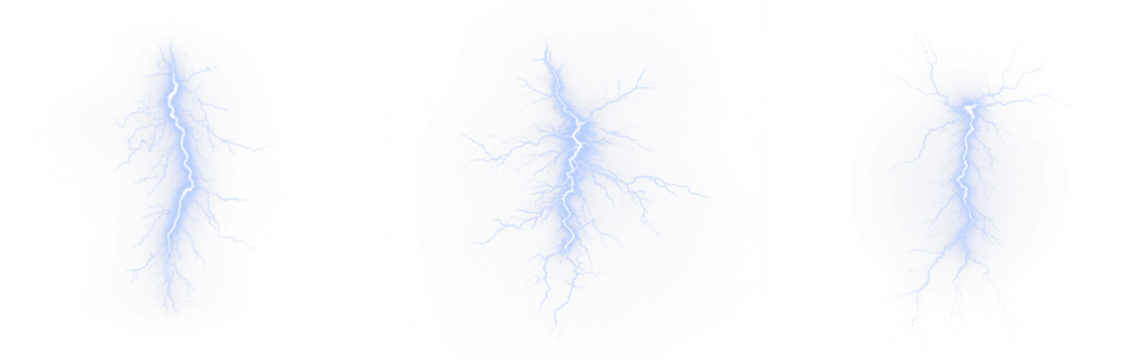 Blue, thunder, energy, lightning — bright electric circle PNG. Realistic glowing light spark PNG Overlay for transparent photo or design background with natural or sci-fi theme.