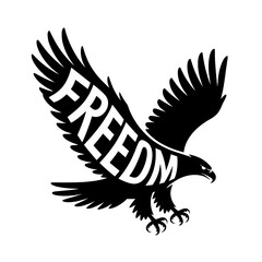 Fototapeta premium Eagle with wings spread wide carrying the message of freedom in a bold and striking design