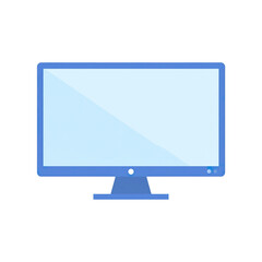 Blue computer monitor flat screen technology device digital display modern design electronic gadget desktop accessory technology equipment screen reflection minimalistic style