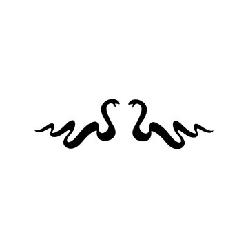 Two Cobras Snake Facing Each Other Vector Illustration Design