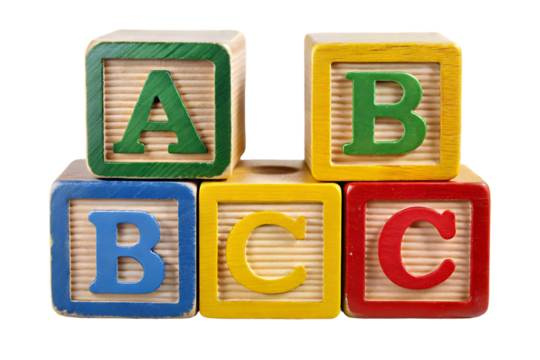 ABC blocks isolated on transparent background - Powered by Adobe