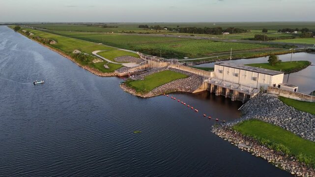 Pump Station S-3. Water Management District, Lake Okeechobee, Florida