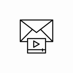 email video attachment icon sign vector