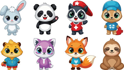 Cute Animal Mascots with Big Eyes