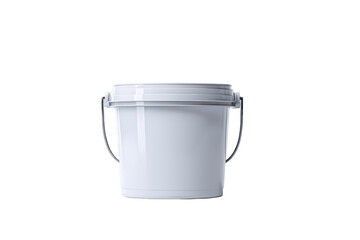 White plastic bucket with handles (4)