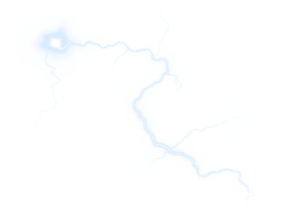 Lightning, storm, thunder, light, flash — explosive blue PNG lightning Overlay on transparent background. PNG effect shows electric charge and energy during night thunderstorm.