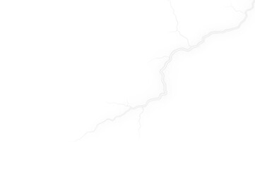 Electric, lightning, thunder, storm, flash — powerful white PNG lightning Overlay on transparent background. PNG element perfect for simulating thunderstorm strike or electrical shock