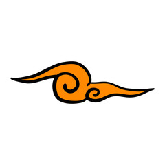 yellow Chinese cloud ornament