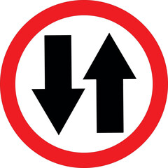 one way traffic icon vector directional road sign with arrow single direction symbol isolated on white background