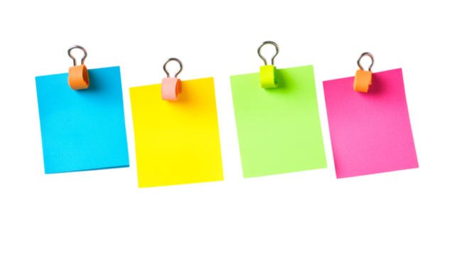 Collection of sticky note isolated on transparent background - Powered by Adobe