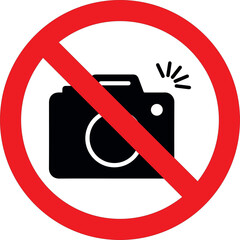 no camera sign vector photography prohibited symbol do not take pictures icon isolated on white background © aftab