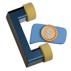Sales call log 3d icon colorful style