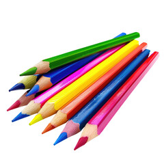 Fototapeta premium Colorful pencils arranged in a fan shape
