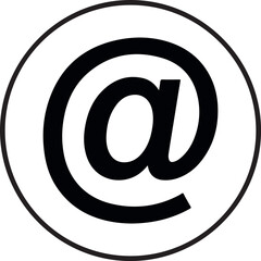 at symbol icon (@) isolated vector email communication and internet address sign illustration