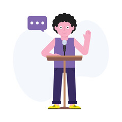 Giving a Presentation Vector  illustration. EPS 10 file