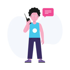 Making a Phone Call Vector  illustration. EPS 10 file
