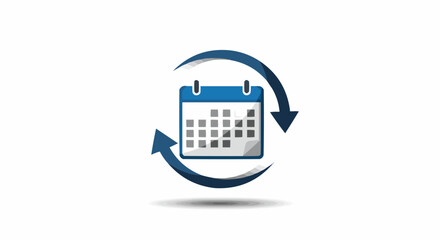 A stylized calendar icon with circular arrows, representing recurring events and scheduling.