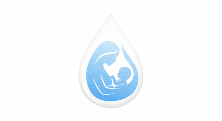 A mother tenderly cradles and nurses her baby inside a water droplet.
