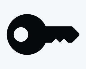 Key Lock Icon Key Shape Lock Password Protection Secure Locked Security Outline Silhouette Safety Access Door Home Icon Sign Symbol Black White Illustration Graphic